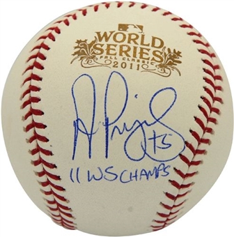 Albert Pujols Autographed and inscribed 2011 World Series Baseball